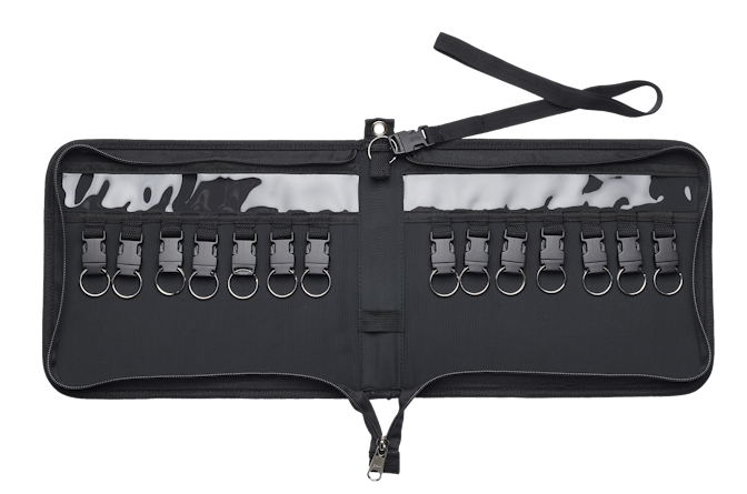 Rangement 14 clés avec mousquetons dans classeur