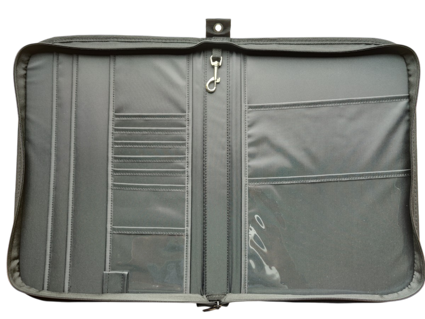 Porte document véhicule A4 simili cuir vue intérieure 