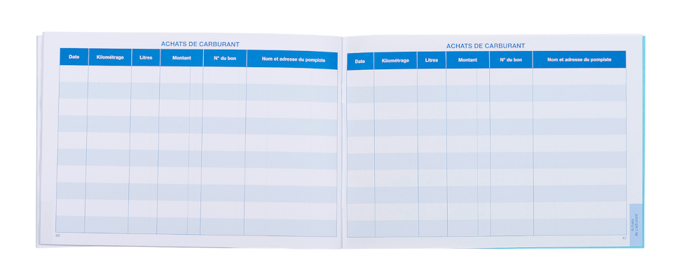 Carnet de bord Véhicule SEPAL ouvert