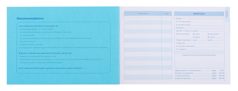 Carnet de bord SEPAL vue ouverte première page