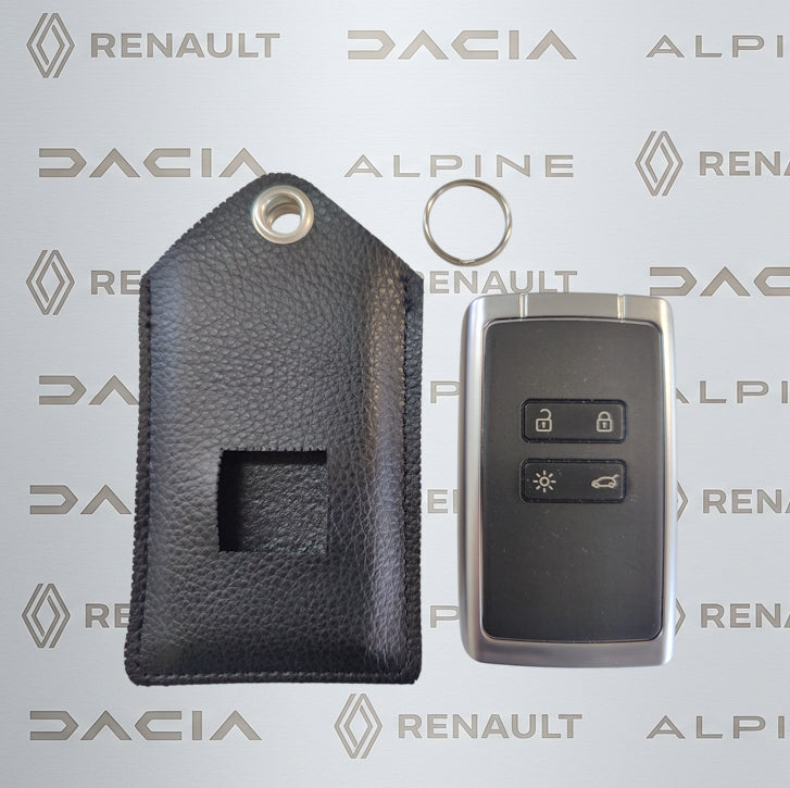 Étui de protection clé carte Renault noir avec fenêtre boutons