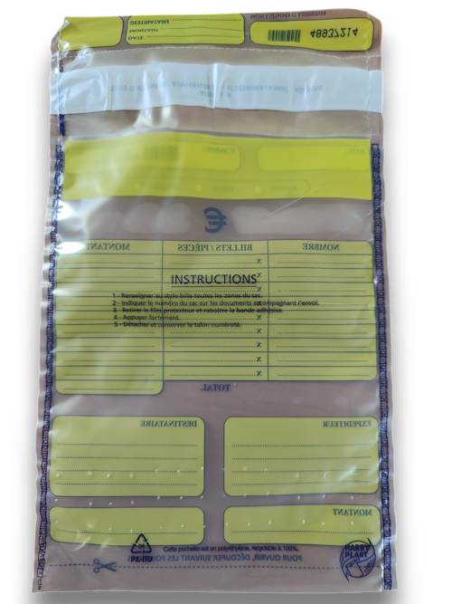 pochette plastique sécurisée pour monnaie