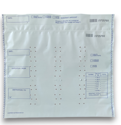 Enveloppe plastique sécurisée billet Axytrans 02A