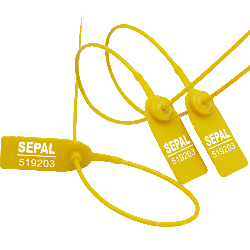 Scellé de sécurité TRUCKSEAL vue détail numérotation jaune