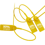 Scellé de sécurité TRUCKSEAL vue détail numérotation jaune