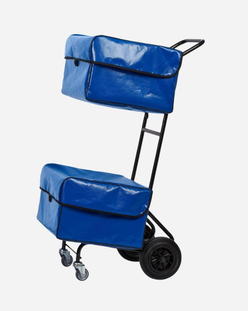 Chariot 2 paniers courrier vue complète avec housses