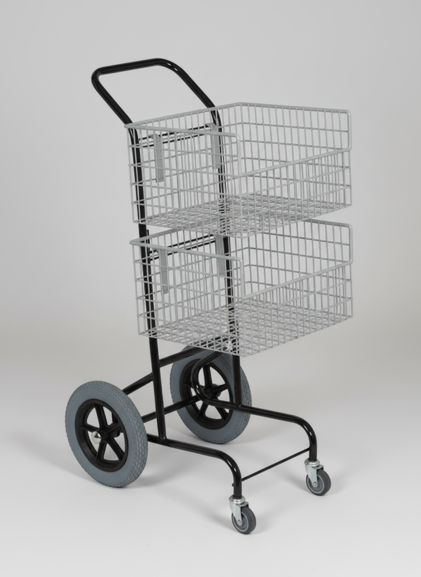Chariot courrier SEPAL avec panioers et roues 300 mm