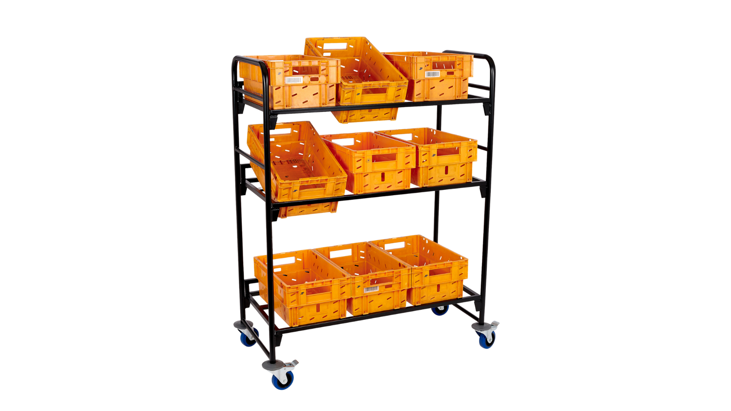Chariot courrier bac postal plan incliné 3 x 3 bacs