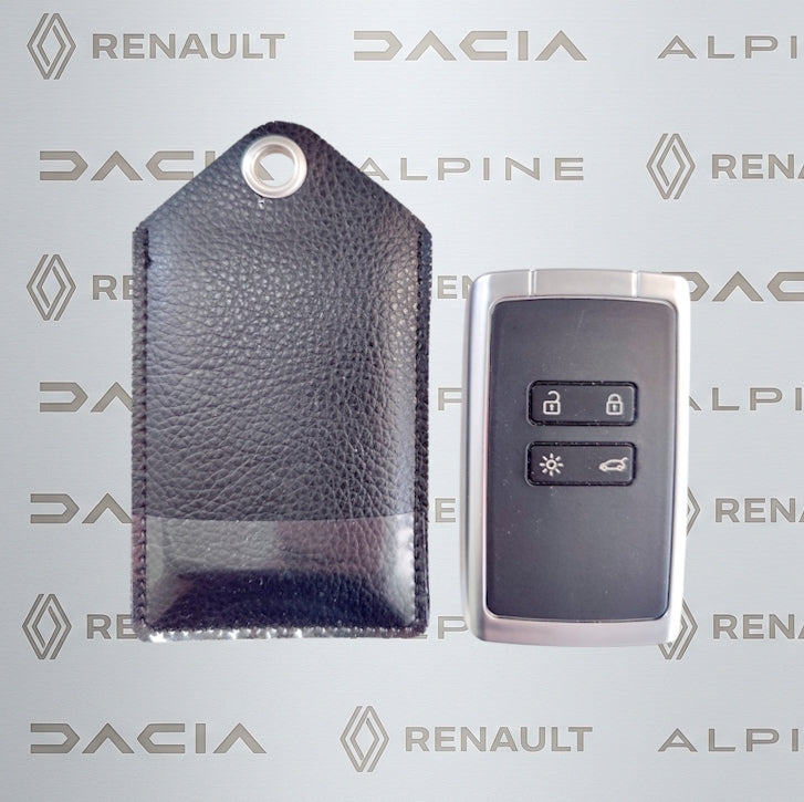 Étui clé carte Renault avec cadre cristal personnalisable pour flotte auto