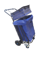 Chariot pliable distribution publicité avec housse et panier supplémentaire