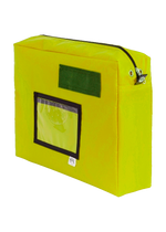 Sacoche navette 100mm vue d'angle jaune
