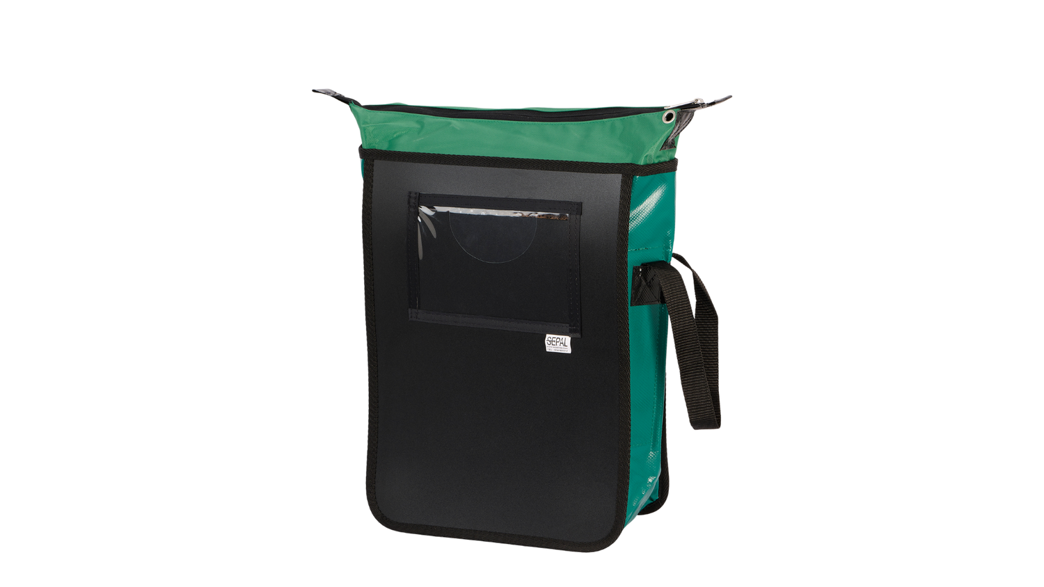 Sacoche navette clic-clac verte avec sangle de transport