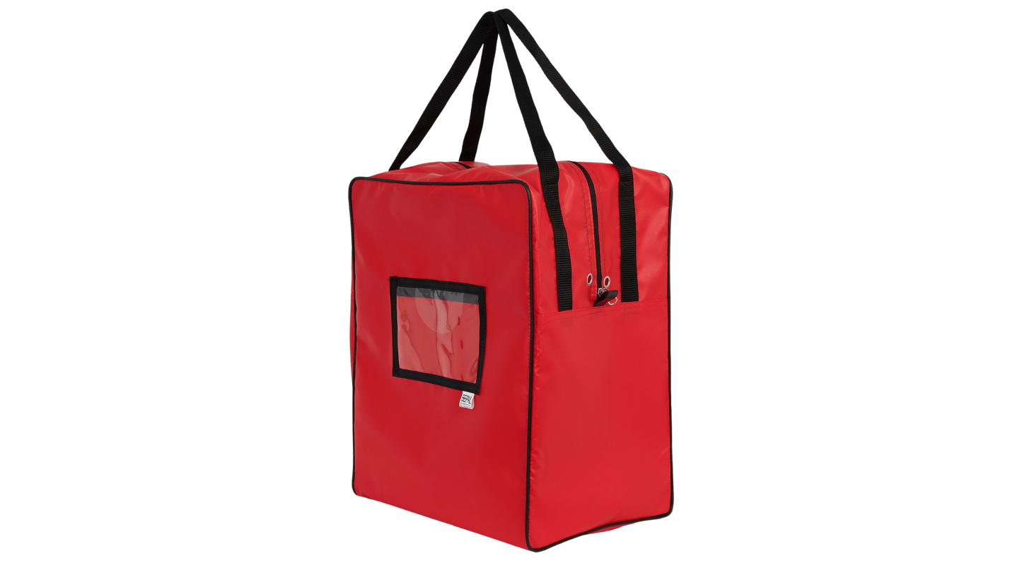 Sacoche transport courrier vue de face rouge