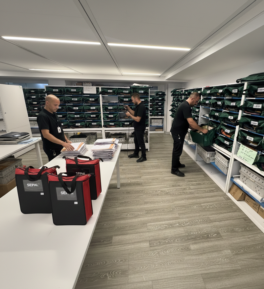 Salle de tri courrier avec sac clic-clac Sepal