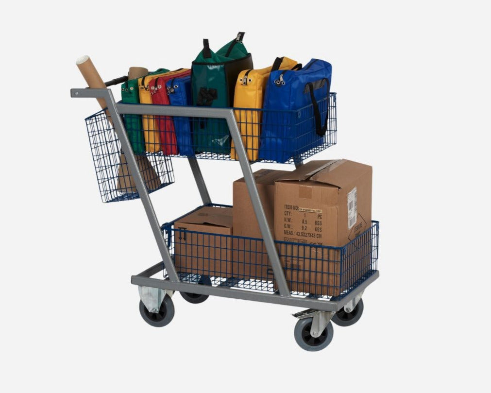 CHARIOT DISTRIBUTION COURRIER– 3 PANIERS GROS VOLUME