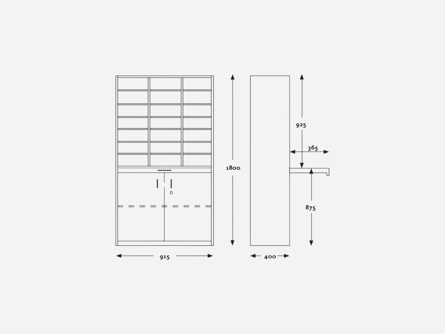 MEUBLE DE TRI COURRIER - 21 CASES