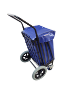 Chariot pliable distribution publicité roues 300mm vue arrière