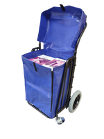 Chariot pliable disribution publicité housses vue ouvert