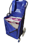 Chariot distribution roues étoiles avec housse ouverte