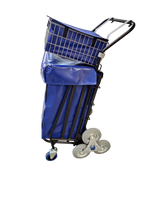 Chariot distribution SEPAL roues étoiles avec housse et panier supplémentaire