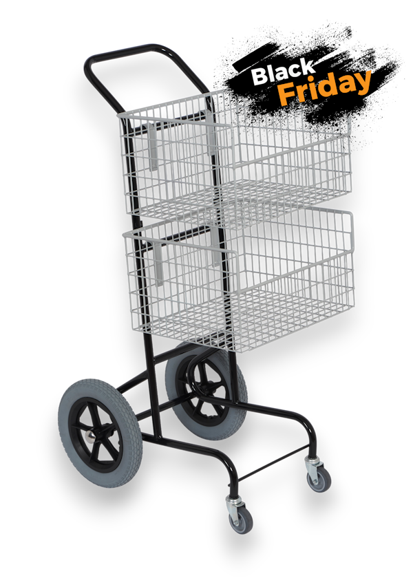 Chariot courrier 2 paniers roues 300 mm