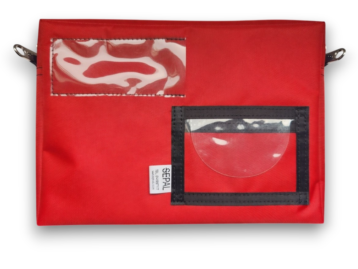 pochette cashbagespèces et valeurs rouge