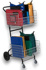 Chariot courrier TR15 avec dossiers, sacoches et archives